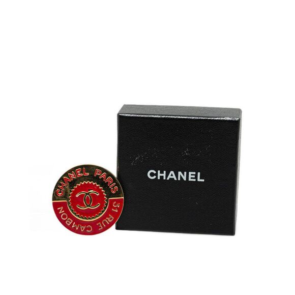 Pre Loved Chanel Coco Mark Women Red Brooches - Picture 4 of 4